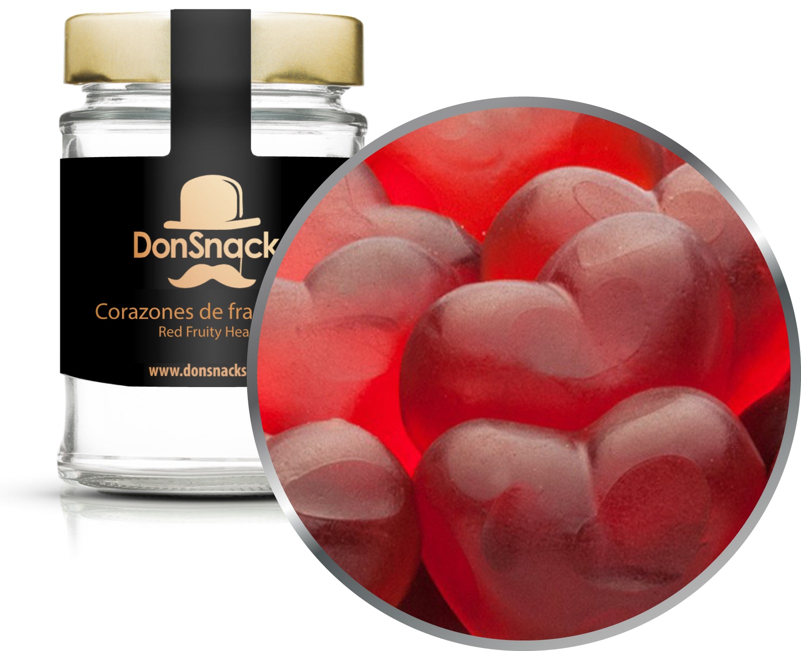 Corazones de frambuesa